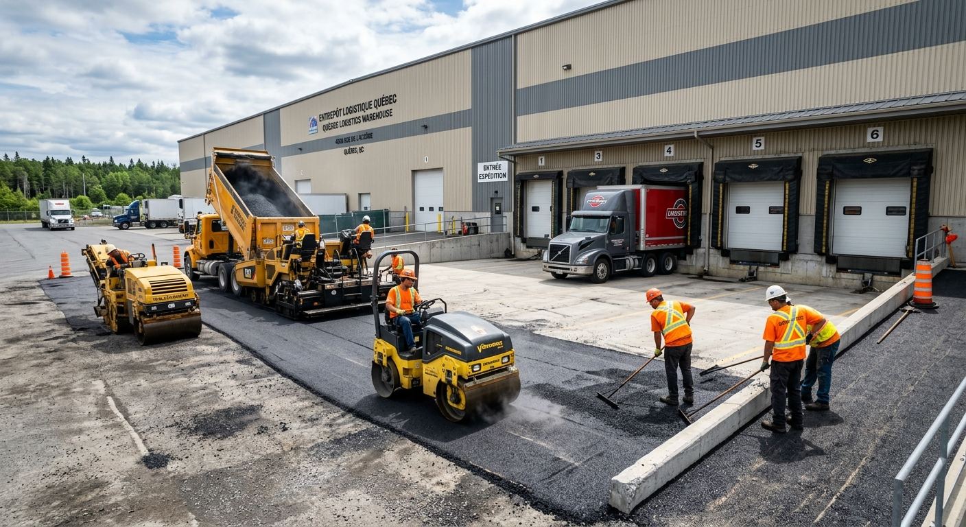 Équipe pavage commercial à Bégin, Québec