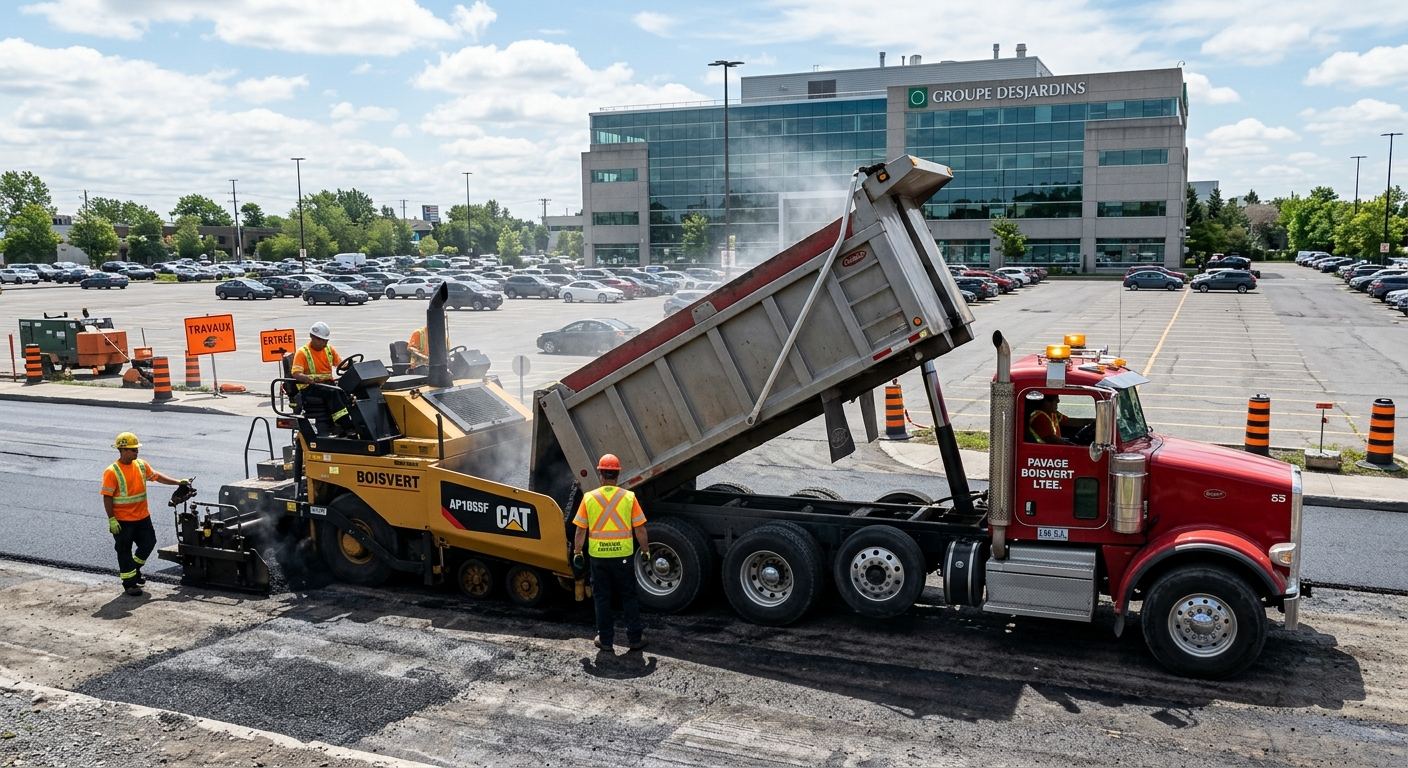 Équipe pavage commercial à Saint-Cyprien, Québec